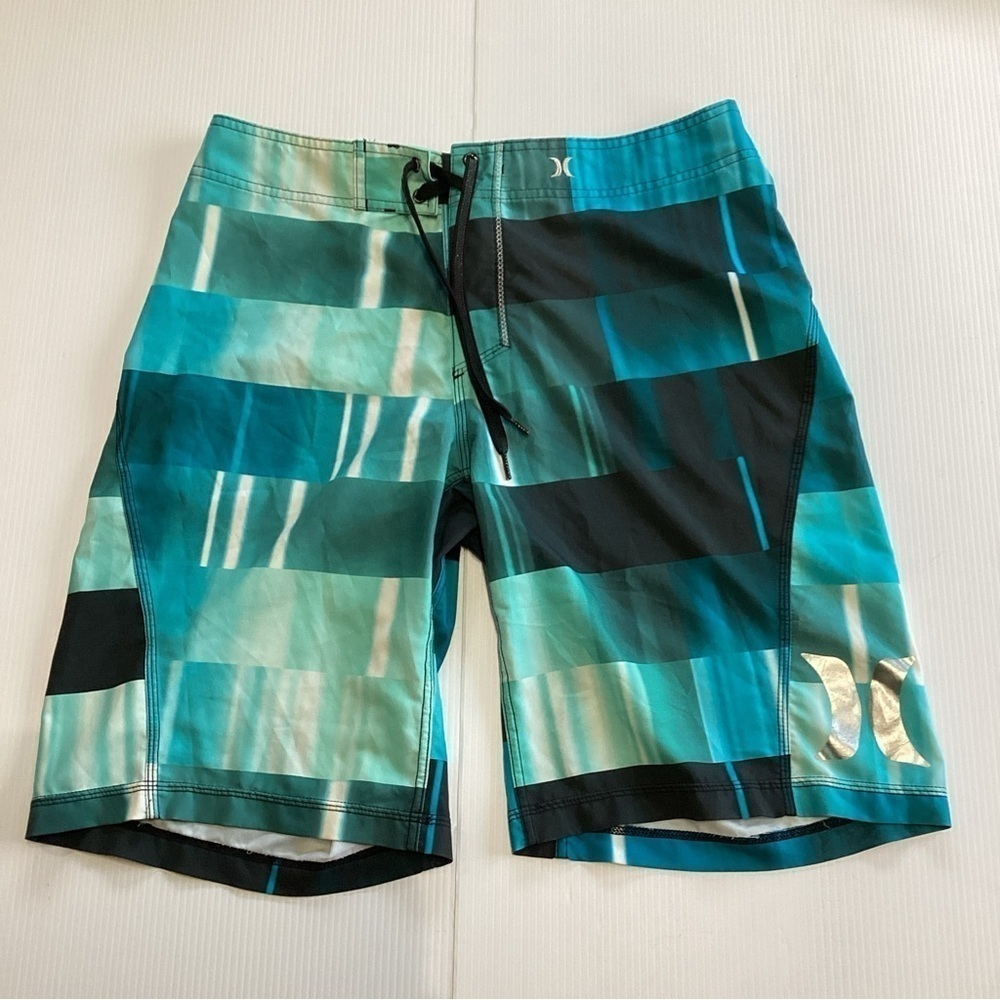 Hurley Phantom Boardshorts Shorts Striped Blue Mens 32